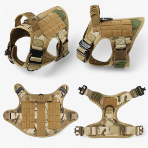 Zwart Nylon Tactisch Militair Verstelbaar Harnas voor Grote Honden met Vest en Handvat