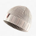 Czapka beanie khaki - bawełniana vintage prana dziana - idealna na zimę