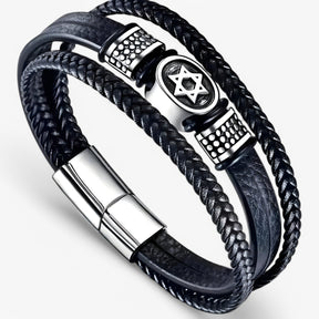 David | Stijlvol Meergaten Lederen Armband met Magneetsluiting - €25 : David | Stijlvol Meergaten Lederen Armband met Magneetsluiting in van Pantinoshop