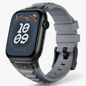 accessories : Alex | Siliconen sportbandje voor Apple Watch in zwart grijs van Pantinoshop