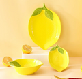 Servizio di Piatti in Ceramica Limone - Set Estivo Fresco e Colorato - Ceramica