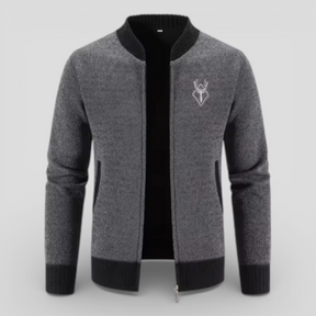 Męski kardigan na zamek 100% wełna merino - ciepły, miękki i wygodny