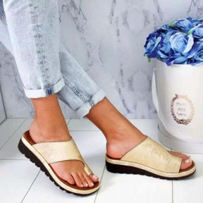 Nina | Dames Orthopedische Sandalen - Ideaal voor Dagelijks Comfort en Ergonomische Ondersteuning - Goud - Nina | Dames Orthopedische Sandalen - Ideaal voor Dagelijks Comfort en Ergonomische Ondersteuning - € - Pantino
