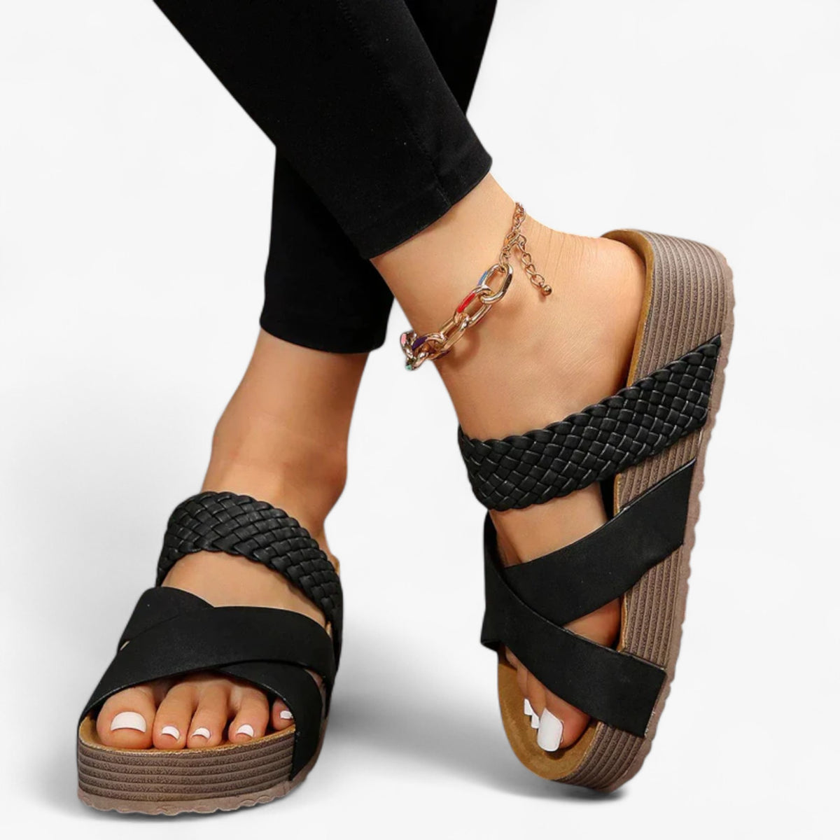 Sandalen : Julia - Orthopedische Sandalen - Sandalen Dames in Zwart van Pantino