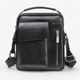 Liam | Vintage PU Leren Schoudertas - €25 : Liam | Vintage PU Leren Schoudertas in Zwart van Pantinoshop