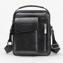 Liam | Vintage PU Leren Schoudertas - €25 : Liam | Vintage PU Leren Schoudertas in Zwart van Pantinoshop