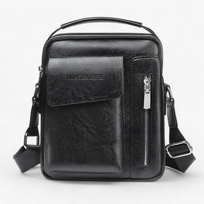 Liam | Vintage PU Leren Schoudertas - €25 : Liam | Vintage PU Leren Schoudertas in Zwart van Pantinoshop
