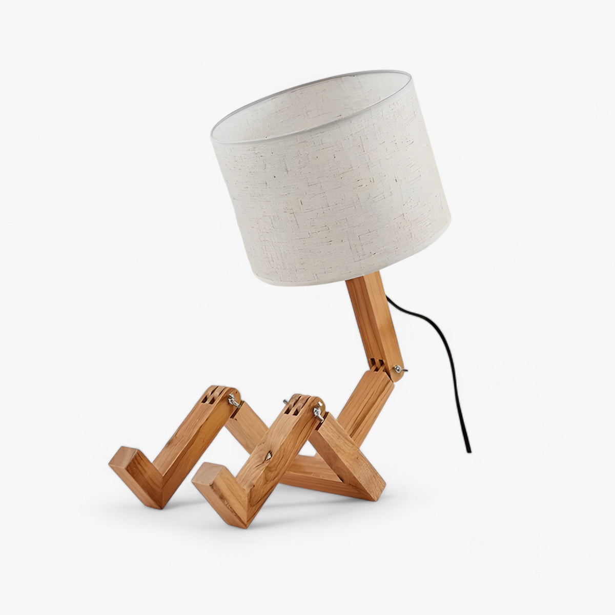 Houten Robotlamp | Creatieve bureaulamp - moderne Scandinavische stijl voor lezen en decoratie - Lampenkap 1 - Houten Robotlamp | Creatieve bureaulamp - €25 - Pantino