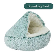 pets : Knus Comfort | Warm Kattennest voor Winterdagen in Groene Lange Pluche van Pantinoshop