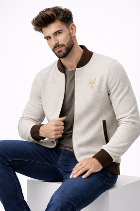 Męski kardigan na zamek 100% wełna merino - ciepły, miękki i wygodny
