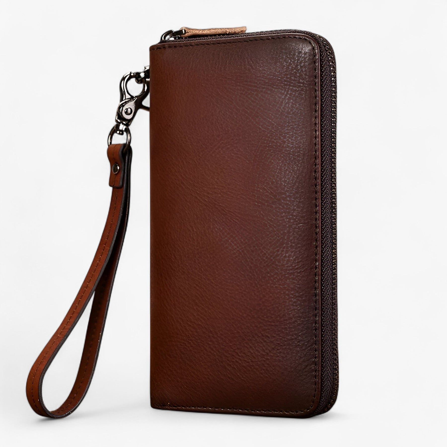 Long Leather Wallet for Men - €25 : Long Leather Wallet for Men in Coffee by Pantinoshop