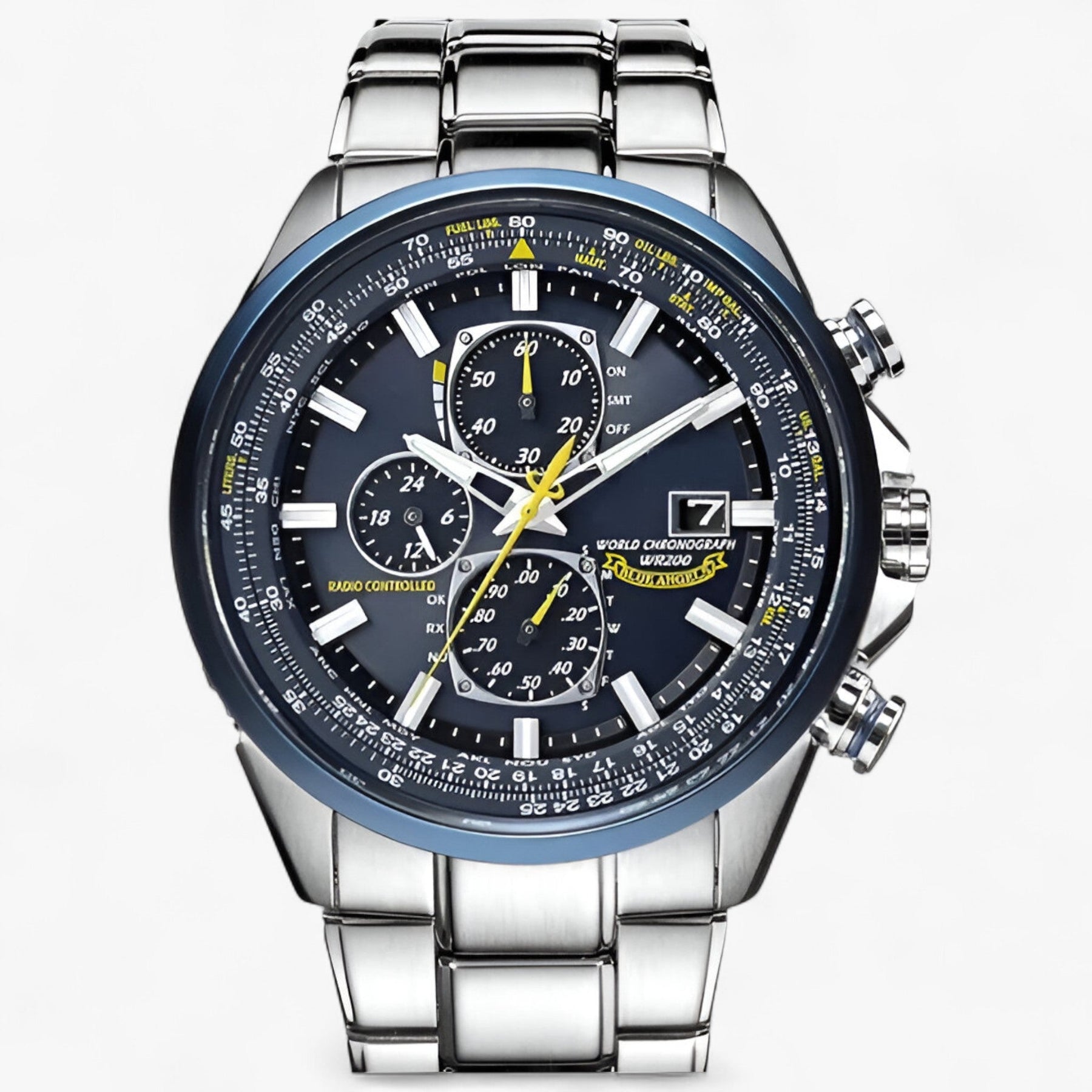 Heren Chronograaf Horloge MultiSteel 42mm, Zilverkleurig Staal met Elegante Blauwe Wijzerplaat