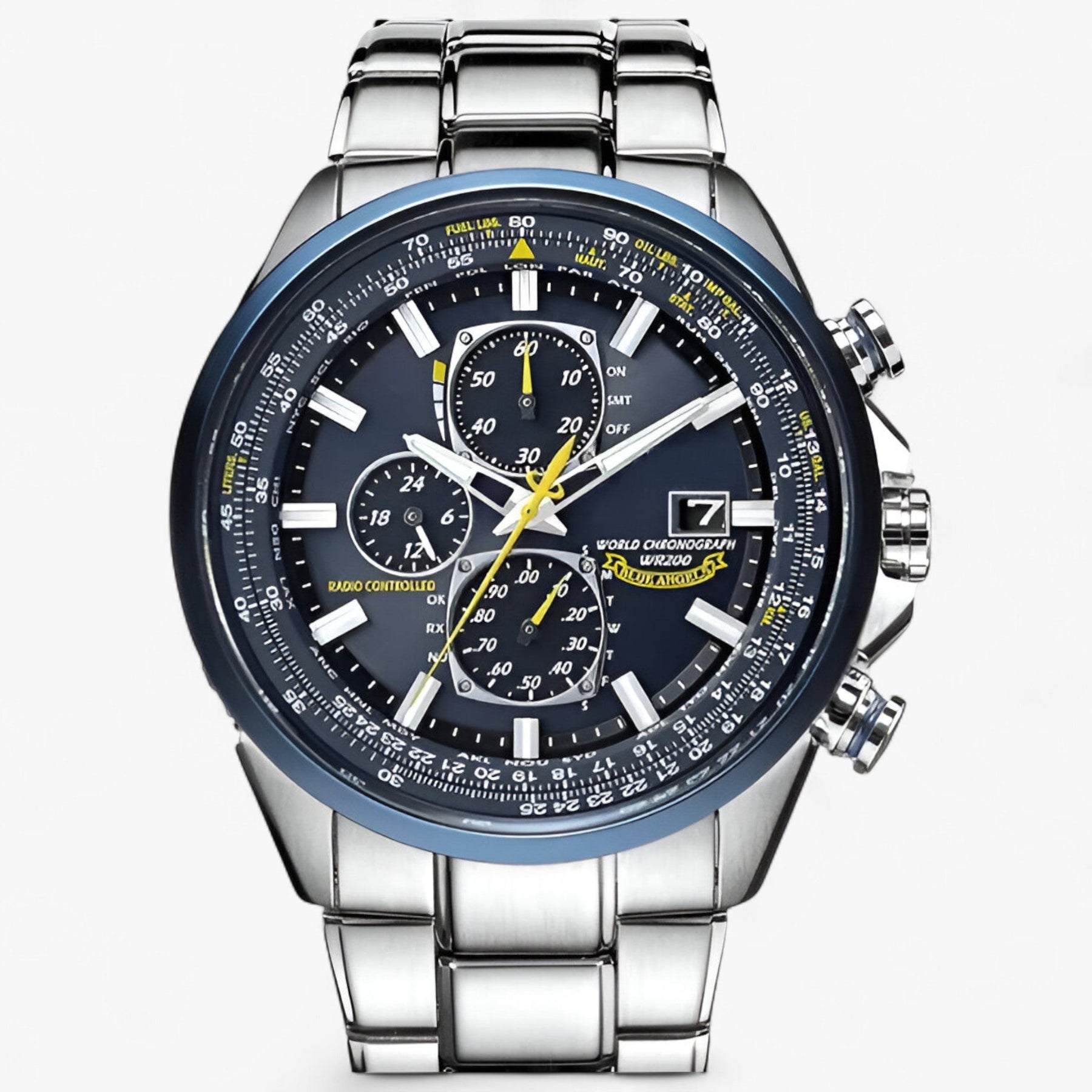 Heren Chronograaf Horloge MultiSteel 42mm, Zilverkleurig Staal met Elegante Blauwe Wijzerplaat