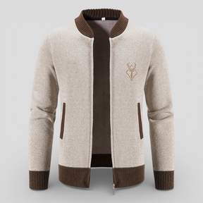 Męski kardigan na zamek 100% wełna merino - ciepły, miękki i wygodny