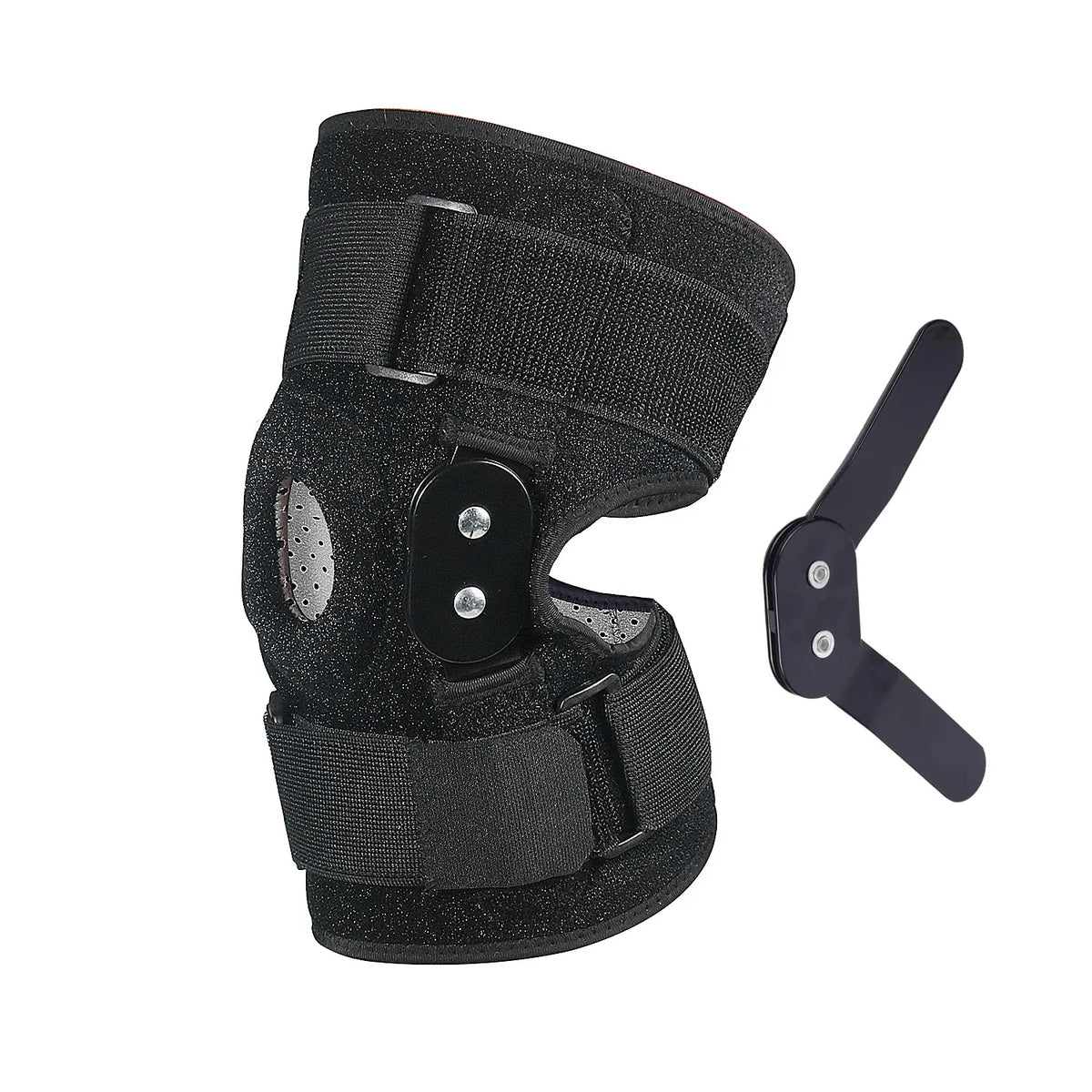 KneeGuard - Verstelbare en scharnierende kniebracesteun - Ademende brace - Zwart - Health & Beauty - Pantino