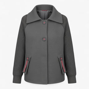 Clothes : Serena | Dames lange winterjas met hoge kraag in Donkergrijs van Pantino