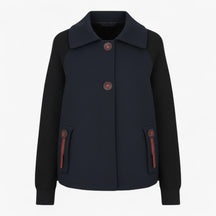 Clothes : Serena | Dames lange winterjas met hoge kraag in Zwart van Pantino