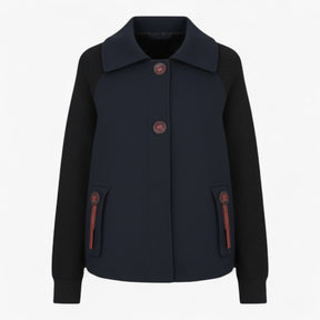 Clothes : Serena | Dames lange winterjas met hoge kraag in Zwart van Pantino