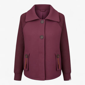 Clothes : Serena | Dames lange winterjas met hoge kraag in Fuchsia van Pantino