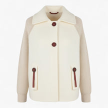 Clothes : Serena | Dames lange winterjas met hoge kraag in Wit van Pantino