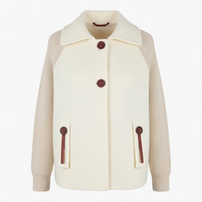 Clothes : Serena | Dames lange winterjas met hoge kraag in Wit van Pantino