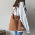 Bolso de Hombro de Pana - Beige