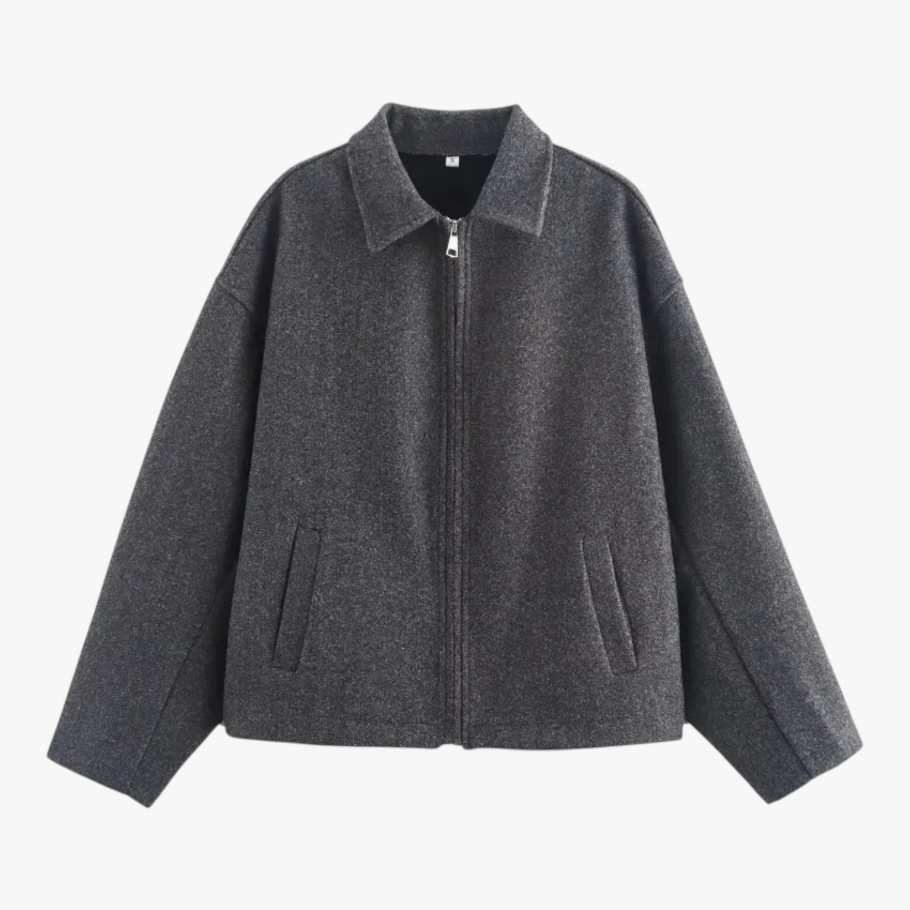 Damesjassen & -jacks : Malia | Dames Vintage Wollen Winterjas voor Koude Maanden in Grijs van Pantino