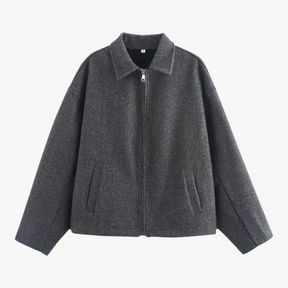 Damesjassen & -jacks : Malia | Dames Vintage Wollen Winterjas voor Koude Maanden in Grijs van Pantino