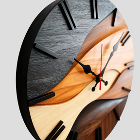 Wandklok Hout Modern Design Groot Formaat voor Woonkamer/Keuken