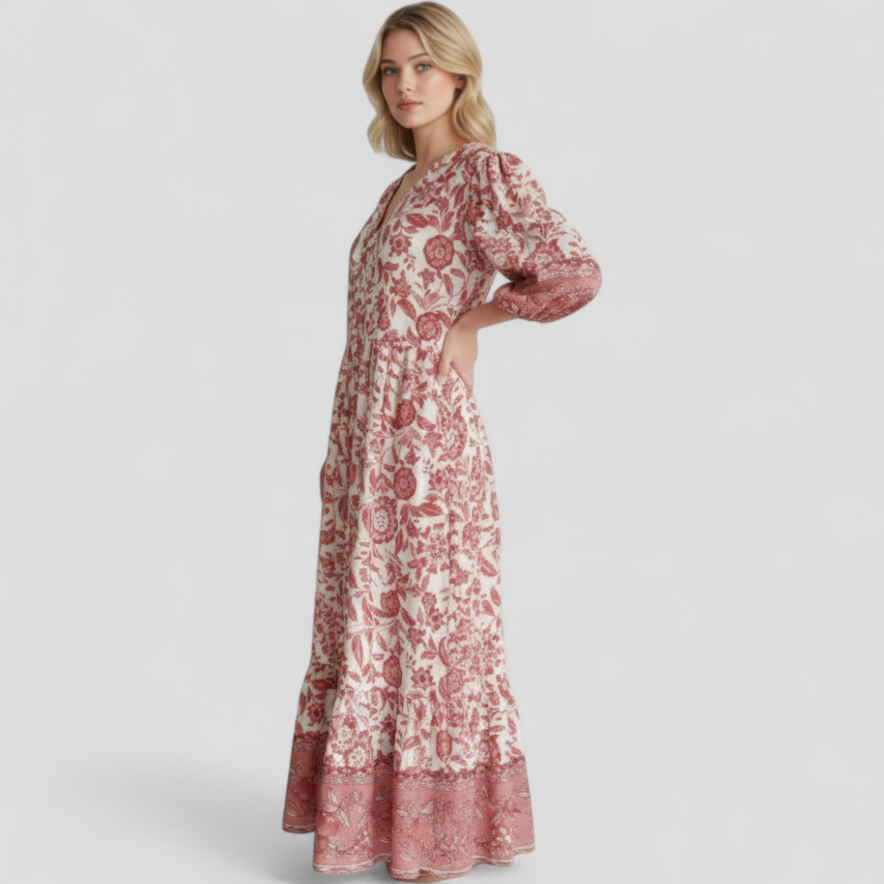 Women Set : Micola | Dames Elegante Zomerjurk met Bloemenprint in van Pantino