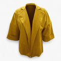 Cardigan elegante para mujer de ante - Amarillo