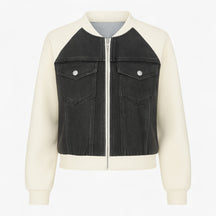 Clothes : Silvanna | Veelzijdig denimjack voor dames in Wit-zwart van Pantino