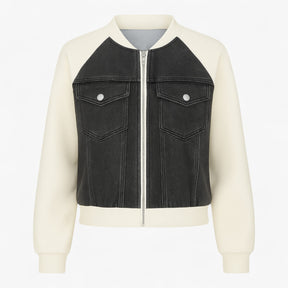 Clothes : Silvanna | Veelzijdig denimjack voor dames in Wit-zwart van Pantino