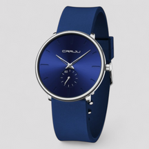 watches : Waterdicht Luxe Quartz Horloge in Zilverblauw van Pantino