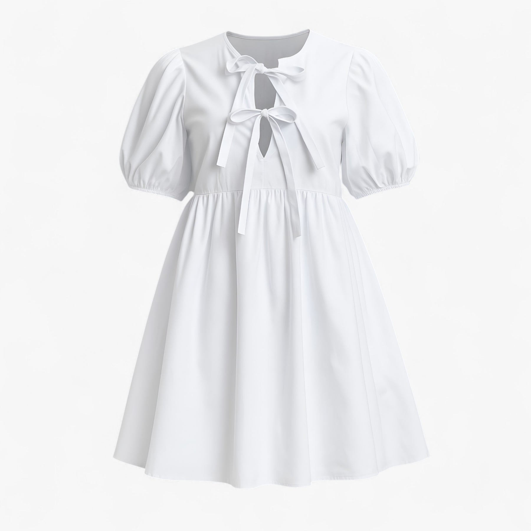 Women's Dress : Loretta | Stijlvolle Lange Jurk Dames met Ballonmouwen in Wit van Pantino