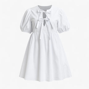 Women's Dress : Loretta | Stijlvolle Lange Jurk Dames met Ballonmouwen in Wit van Pantino