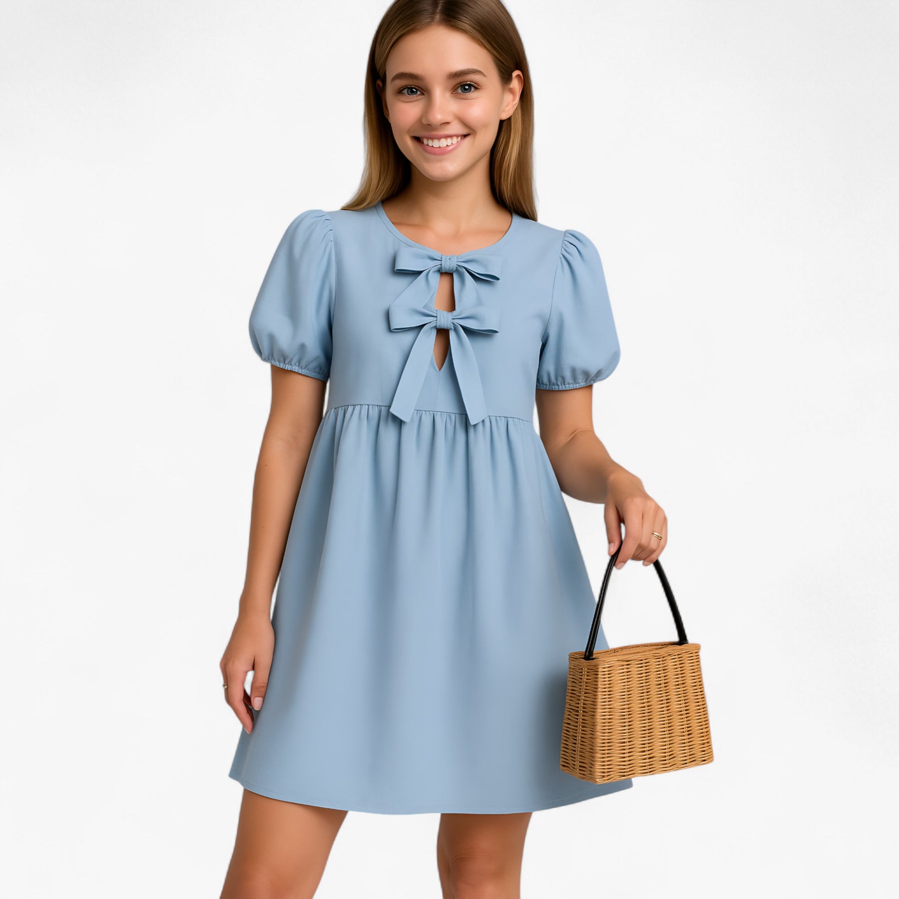Women's Dress : Loretta | Stijlvolle Lange Jurk Dames met Ballonmouwen in van Pantino