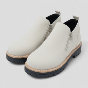 Shoes : Adie | Comfortabele laarzen met ronde neus voor dames in Beige van Pantino