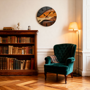 Wandklok Hout Modern Design Groot Formaat voor Woonkamer/Keuken