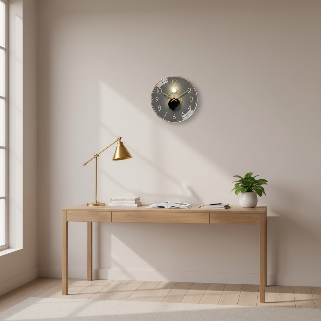 Stille Wandklok met Minimalistisch Design Kwarts