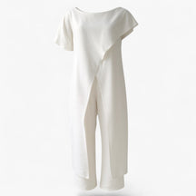 Women's Dress : Anouk | Tweedelige Set Dames Top en Pantalon in Wit van Pantino