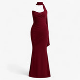 Dress : Trista | Tweedelige Set Dames met Elegante Top en Rok in Bordeaux van Pantino