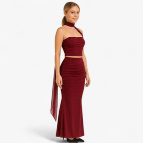 Dress : Trista | Tweedelige Set Dames met Elegante Top en Rok in van Pantino