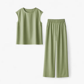 Women Set : Abbey | Tweedelige Set Dames voor Elegante Gelegenheden in Pastelgroen van Pantino