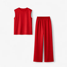 Women Set : Abbey | Tweedelige Set Dames voor Elegante Gelegenheden in Rood van Pantino