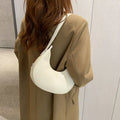 Bolso hobo para mujer blanco - Diseño elegante y sencillo con cremallera - Cuero PU