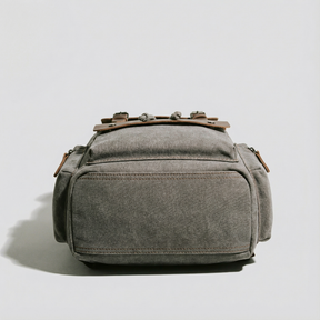 bags : Rugzak Grijs - RetroRider Laptoprugzak van Canvas en Leer in van Pantino