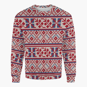 Sweaters : Unisex Casual Sweater met Sneeuwvlokken in Ontwerp 5 van Pantino
