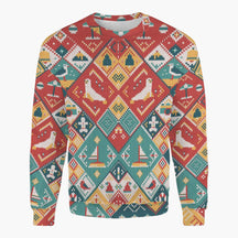 Sweaters : Unisex Casual Sweater met Sneeuwvlokken in Ontwerp 3 van Pantino