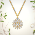 Zonnebloem Ketting Goud - Draaiende Hanger Bloem Design - Goudkleurig